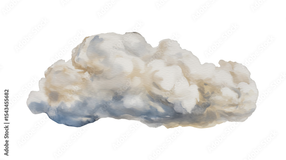 tranquil watercolor, heavenly cloud