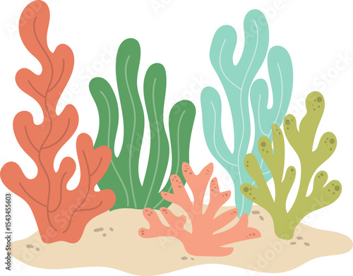 다양한 모양의 바다 속 생물 산호초 일러스트 reef coral clipart vector for graphic resources 