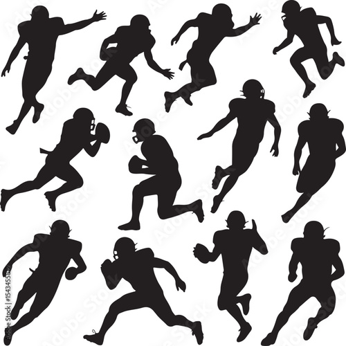Quarterback Throwing Pass Silhouette

Touchdown Celebration Vector Design

Football Player in Action Silhouette

Helmet and Ball American Football Art

Team Huddle on Field Silhouette Scene