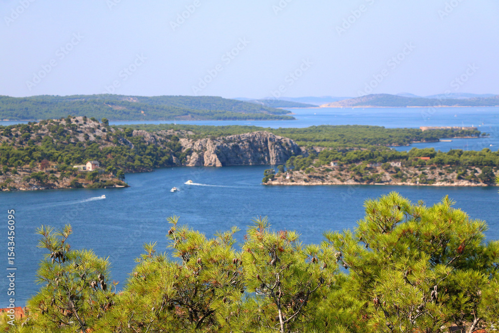Aerial view of Sibenik, picturesque coastal town in Croatia. Aerial view of Sibenik, picturesque coastal town in Croatia.
