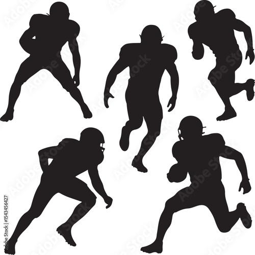 Quarterback Throwing Pass Silhouette

Touchdown Celebration Vector Design

Football Player in Action Silhouette

Helmet and Ball American Football Art

Team Huddle on Field Silhouette Scene
