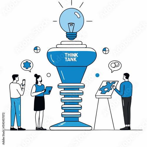 Innovate and Strategize: A Think Tank Vector Concept with Creative Solutions and Problem Solving


