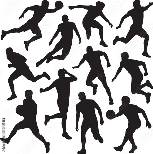 Quarterback Throwing Pass Silhouette

Touchdown Celebration Vector Design

Football Player in Action Silhouette

Helmet and Ball American Football Art

Team Huddle on Field Silhouette Scene