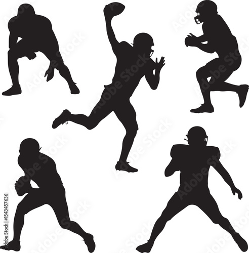 Quarterback Throwing Pass Silhouette

Touchdown Celebration Vector Design

Football Player in Action Silhouette

Helmet and Ball American Football Art

Team Huddle on Field Silhouette Scene