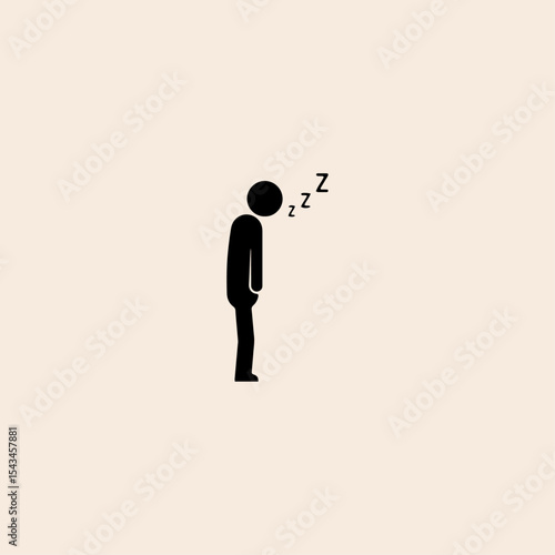 Sleeping man icon flat vector design.