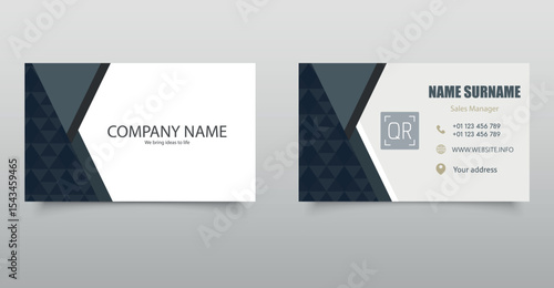 Polygon Business card with gray tones