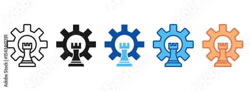 Strategic Icon Set Multiple Style Collection