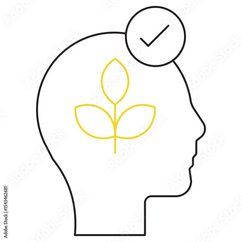 Mindset icon, Master Your Mindset The Key to Growth and Success, Unlocking Potential How Mindset Shapes Your Future, vector