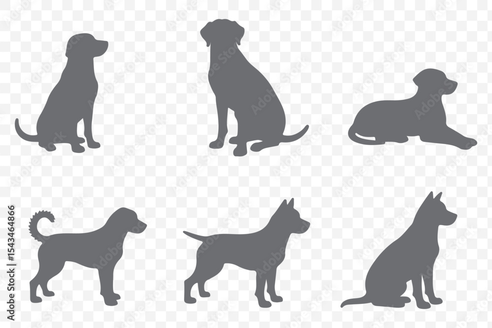 Set of dogs silhouette in different poses. Large set of german shepherd dogs. Hand drawn black dogs isolated on white background. Vector illustration of decorative elements for design decor. Set of dogs silhouette in different poses. Large set of german shepherd dogs. Hand drawn black dogs isolated on white background. Vector illustration of decorative elements for design decor.