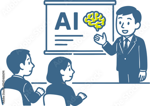 AIについて学ぶ若手ビジネスマン
Young businessmen learning about AI