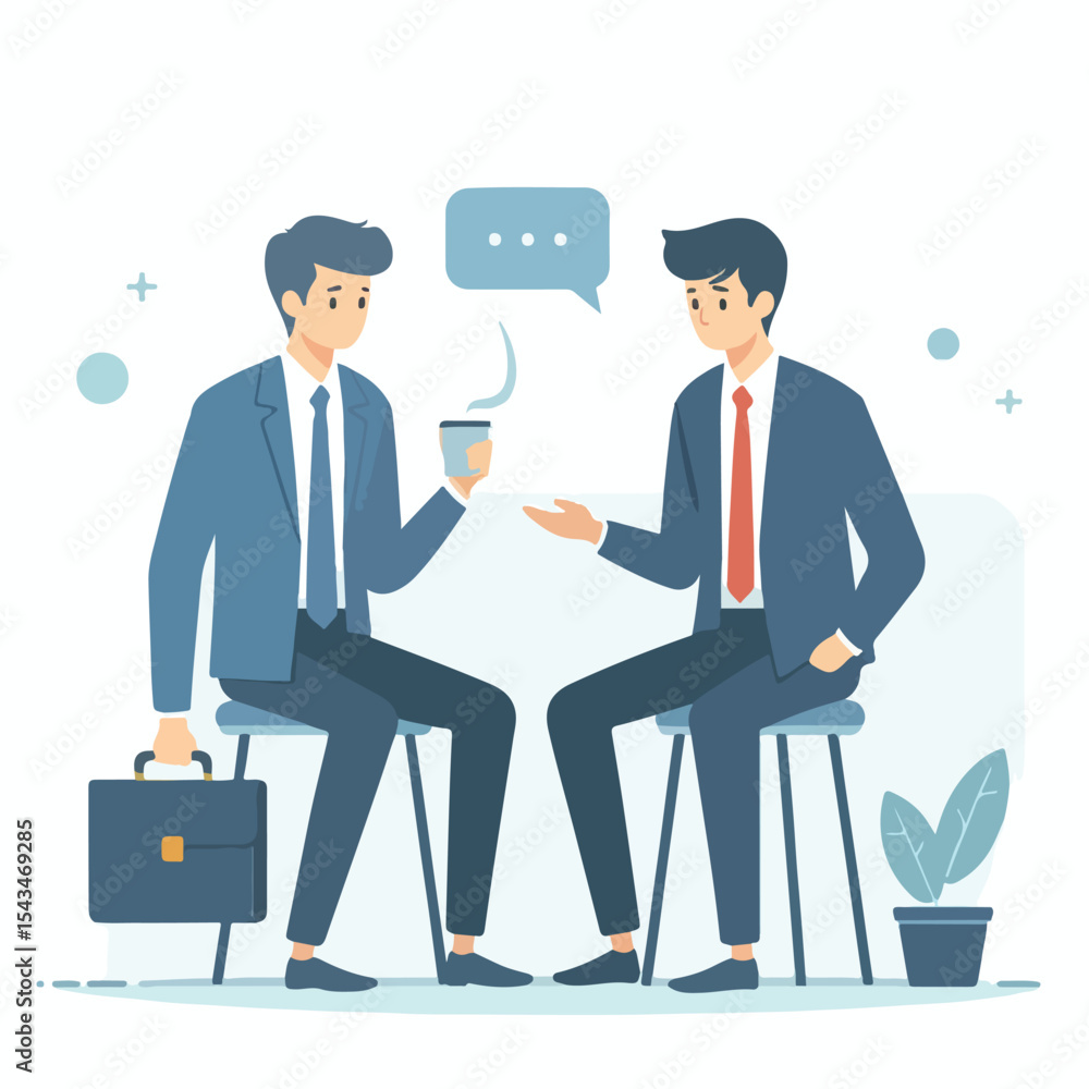 vector image of two people talking on a white background vector image of two people talking on a white background