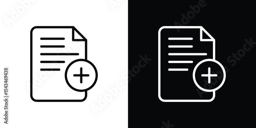 Add document icon filled flat sign concept for web design.