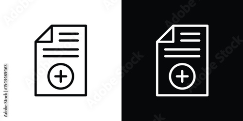 Add document icon filled flat sign concept for web design.