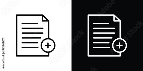 Add document icon filled flat sign concept for web design.