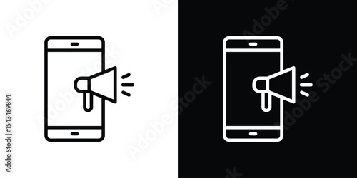 Advertising icon filled flat sign concept for web design.