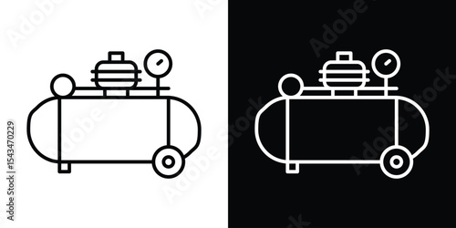 Air compressor icon filled flat sign concept for web design.