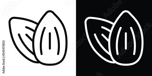 Almond icon filled flat sign concept for web design.