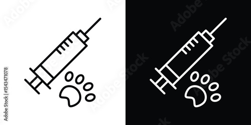 animal injection icon filled flat sign concept for web design.