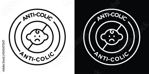 Anti colic baby cry icon filled flat sign concept for web design.