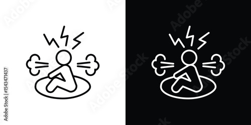 Anxiety or stress icon filled flat sign concept for web design.