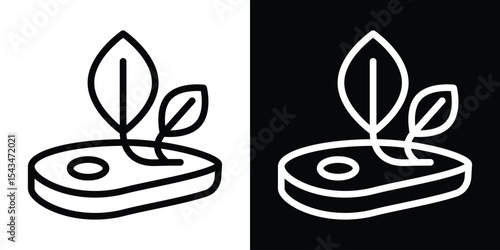 Artificial vegan meat icon filled flat sign concept for web design.
