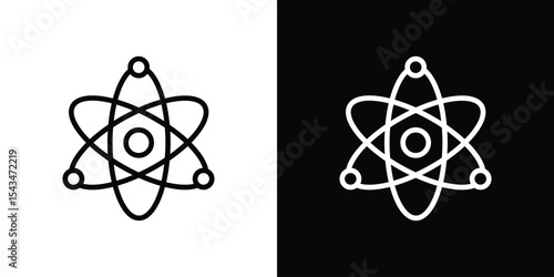 Atom icon filled flat sign concept for web design.
