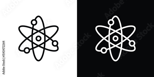 Atom icon filled flat sign concept for web design.