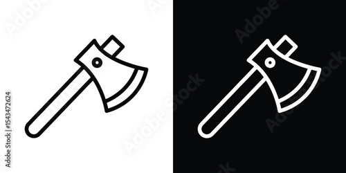 Axe icon filled flat sign concept for web design.