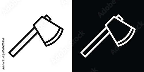 Axe icon filled flat sign concept for web design.