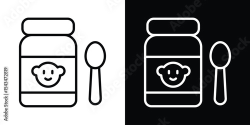 Baby Food icon filled flat sign concept for web design.