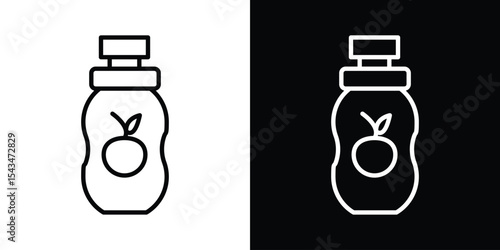Baby food plastic bottle icon filled flat sign concept for web design.