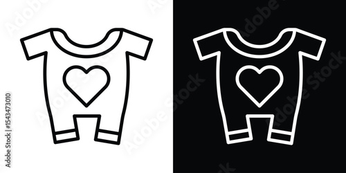 Baby overalls icon filled flat sign concept for web design.