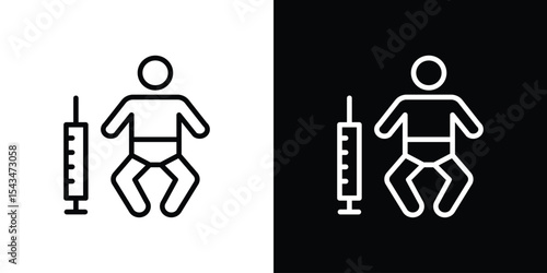 Baby Vaccination icon filled flat sign concept for web design.