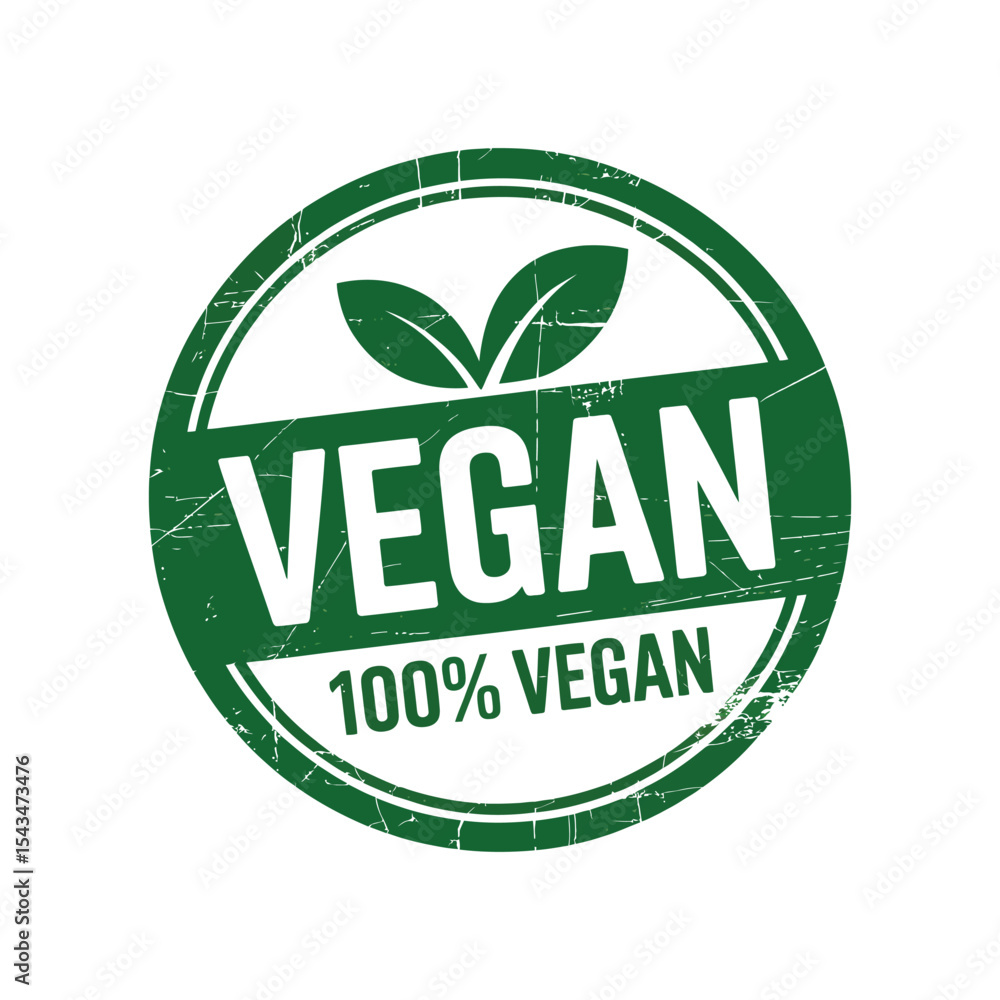 100% Vegan Certified Vegan Product Label Design and Stamp 100% Vegan Certified Vegan Product Label Design and Stamp