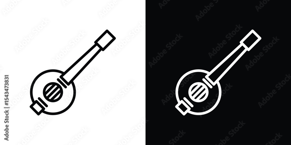 Obraz premium Banjo icon filled flat sign concept for web design.