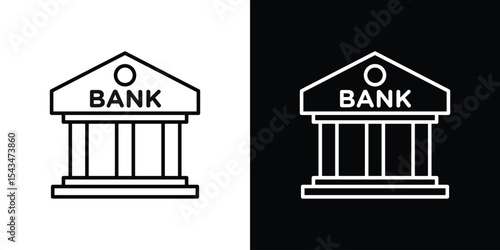 Bank icon filled flat sign concept for web design.