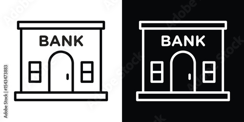 Bank building icon filled flat sign concept for web design.