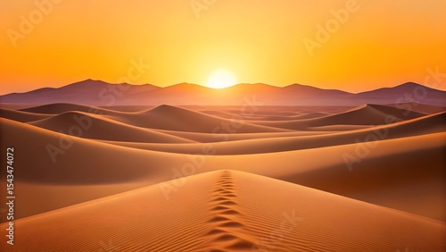 Fototapeta Naklejka Na Ścianę i Meble -  Sunset over rolling sand dunes in the desert