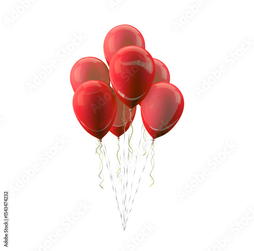 red balloon isolated on white background