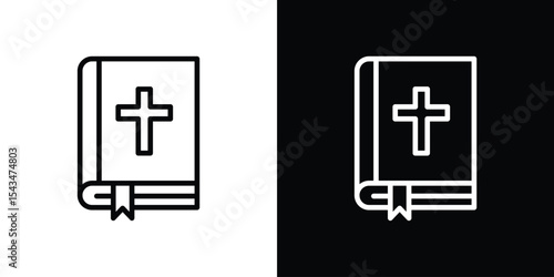 Bible icon filled flat sign concept for web design.
