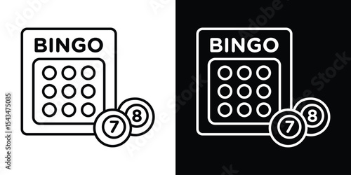 Bingo icon filled flat sign concept for web design.
