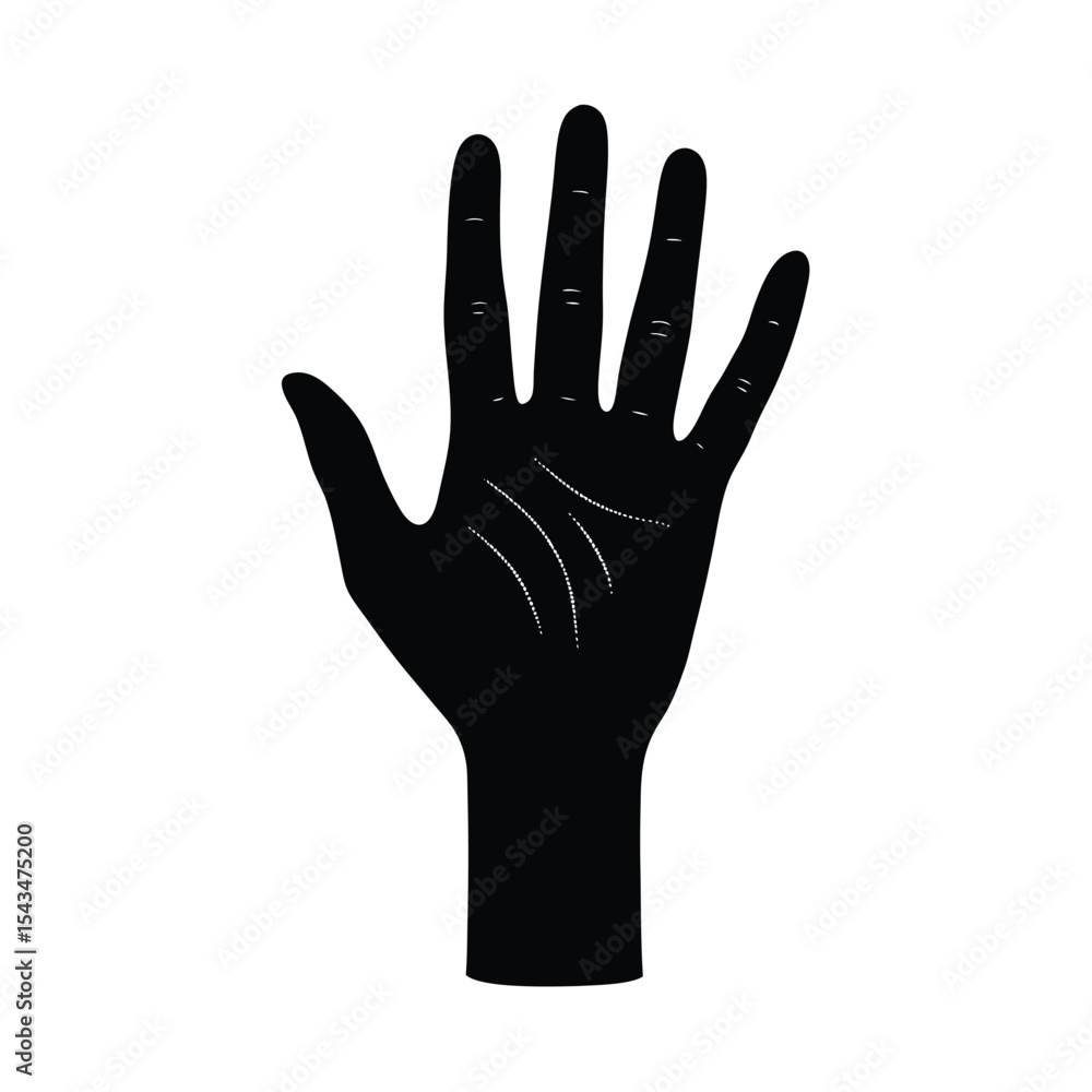Obraz premium Human hand silhouette vector illustration