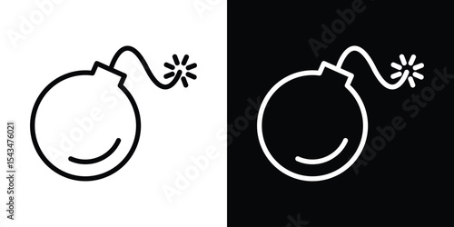 Bomb icon filled flat sign concept for web design.