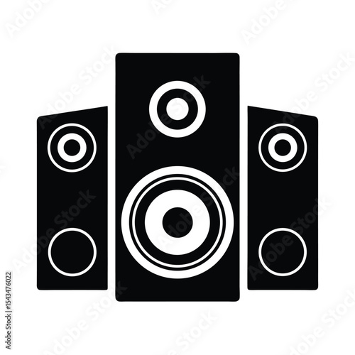 Stereo speakers system silhouette vector illustration