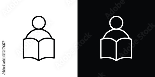 Book open reader icon filled flat sign concept for web design.