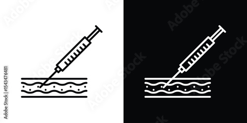 Botox injection icon filled flat sign concept for web design.
