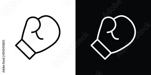 Boxing glove icon filled flat sign concept for web design.