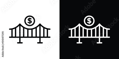 Bridging loan icon filled flat sign concept for web design.