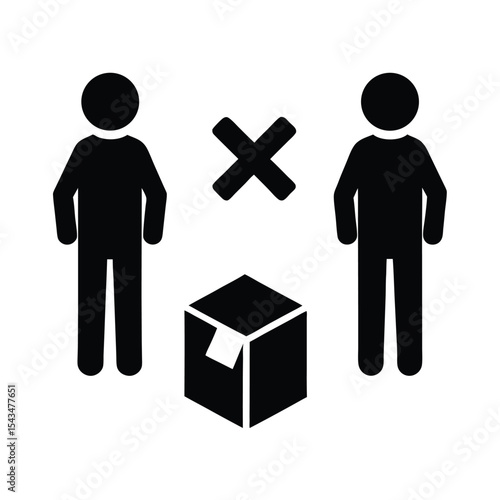 No contact delivery silhouette vector illustration