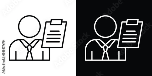 Broker icon filled flat sign concept for web design.
